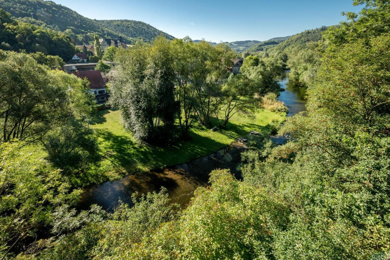 Hotel & Ferienwohnungen Bohlenblick Saalfeld Saale Bagian luar foto